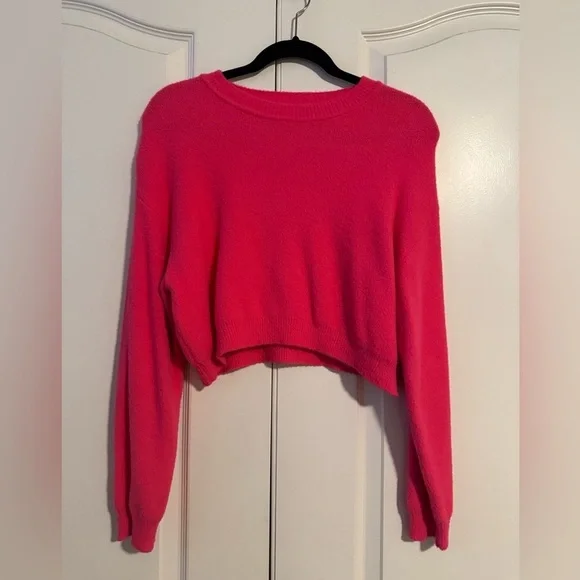 Zara Women’s Pink Cropped Sweater - Picture 1 of 6